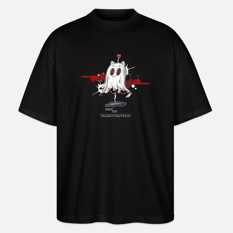 catghost in love - Stanley/Stella Oversized Unisex Bio T-Shirt Blaster 2.0 - Schwarz