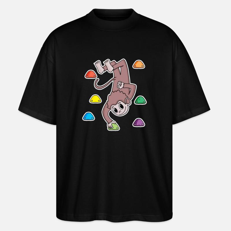 Monkey Rock Climbing Climbing - Stanley/Stella Oversized Unisex Organic T-shirt Blaster 2.0 - black