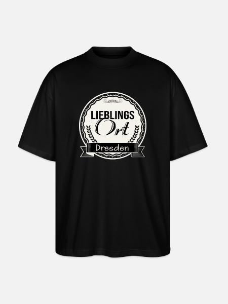 Lieblingsort Dresden - Stanley/Stella Oversized Unisex Bio T-Shirt Blaster 2.0 - Schwarz