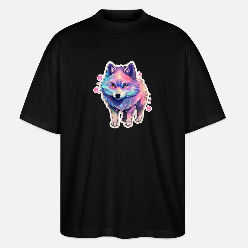 Süßer kleiner Hund mit Regenbogenfell - Stanley/Stella Oversized Unisex Bio T-Shirt Blaster 2.0 - Schwarz