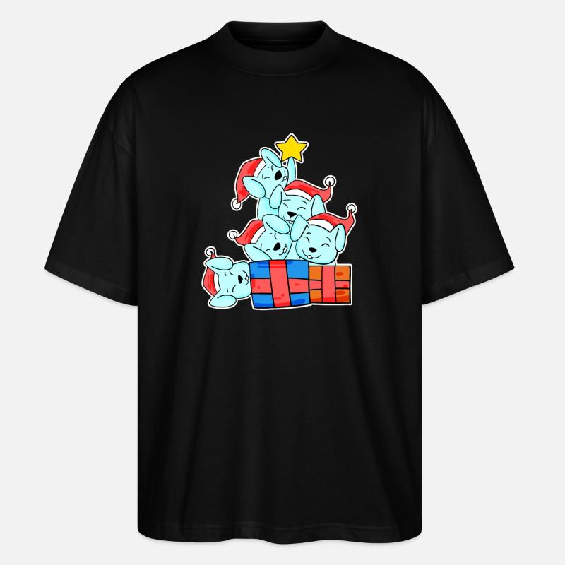 Lapin Arbre de Noël Noël - T-shirt bio Blaster 2.0 coupe oversize Stanley/Stella Unisexe - noir