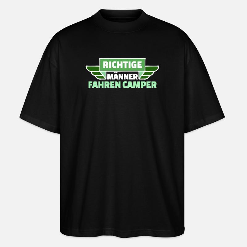 Camping Wanderer Camper Wanderlust Statement - Stanley/Stella Oversized Unisex Bio T-Shirt Blaster 2.0 - Schwarz