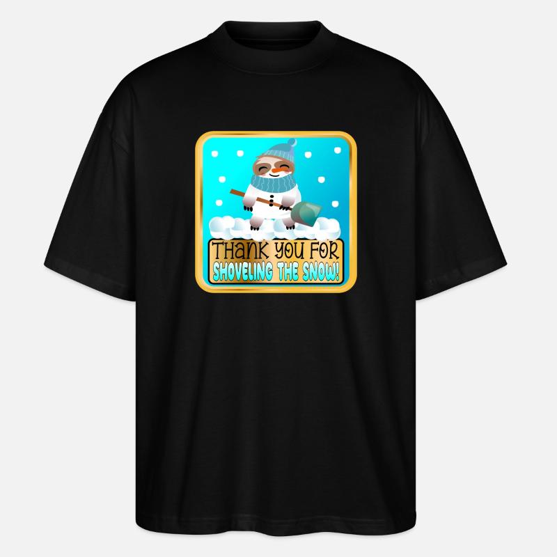 SCHNEE SCHAUFELN - DANKE FAULTIER - Stanley/Stella Oversized Unisex Bio T-Shirt Blaster 2.0 - Schwarz