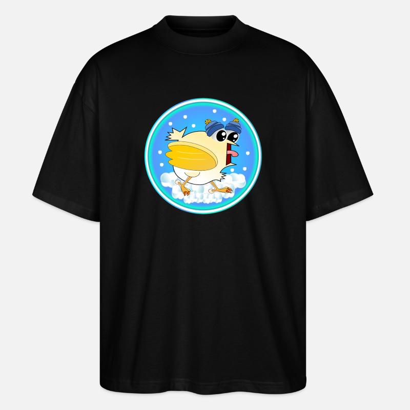 Schnee Winter Hühner - Stanley/Stella Oversized Unisex Bio T-Shirt Blaster 2.0 - Schwarz