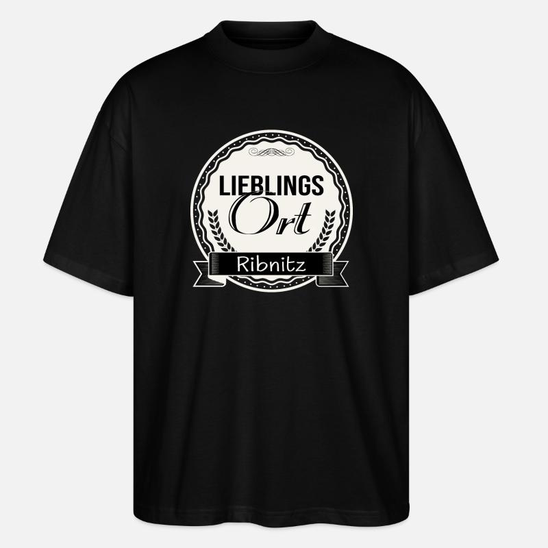 Lieblingsort Ribnitz - Stanley/Stella Oversized Unisex Bio T-Shirt Blaster 2.0 - Schwarz