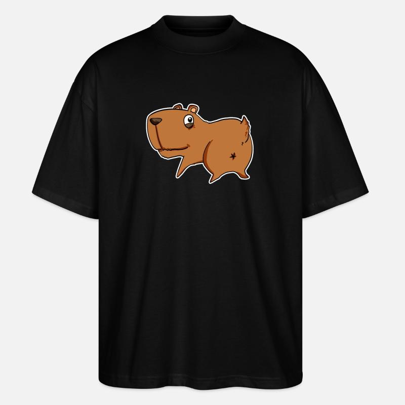 Capybara Wasserschwein - Stanley/Stella Oversized Unisex Bio T-Shirt Blaster 2.0 - Schwarz