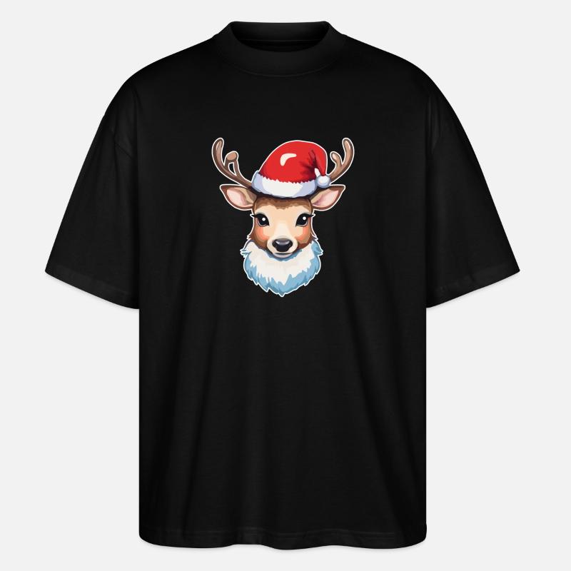 Rennes Cerf Noël - T-shirt bio Blaster 2.0 coupe oversize Stanley/Stella Unisexe - noir