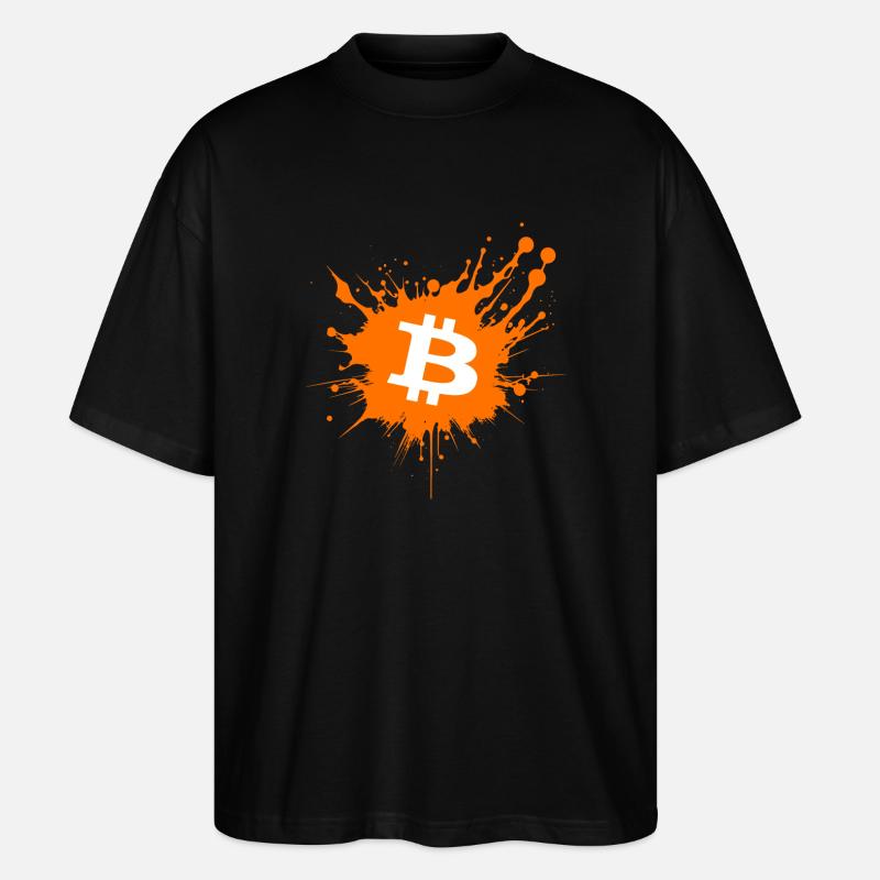Bitcoin Crypto Cryptocurrency Splash - Stanley/Stella Oversized Unisex Organic T-shirt Blaster 2.0 - black