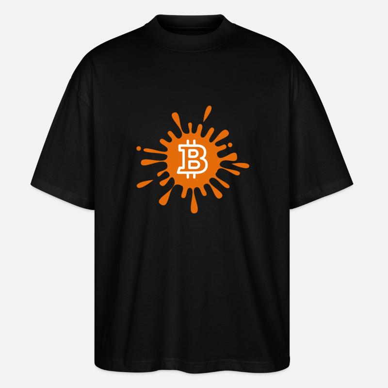 Bitcoin Crypto Cryptocurrency Splash - Stanley/Stella Oversized Unisex Bio T-Shirt Blaster 2.0 - Schwarz