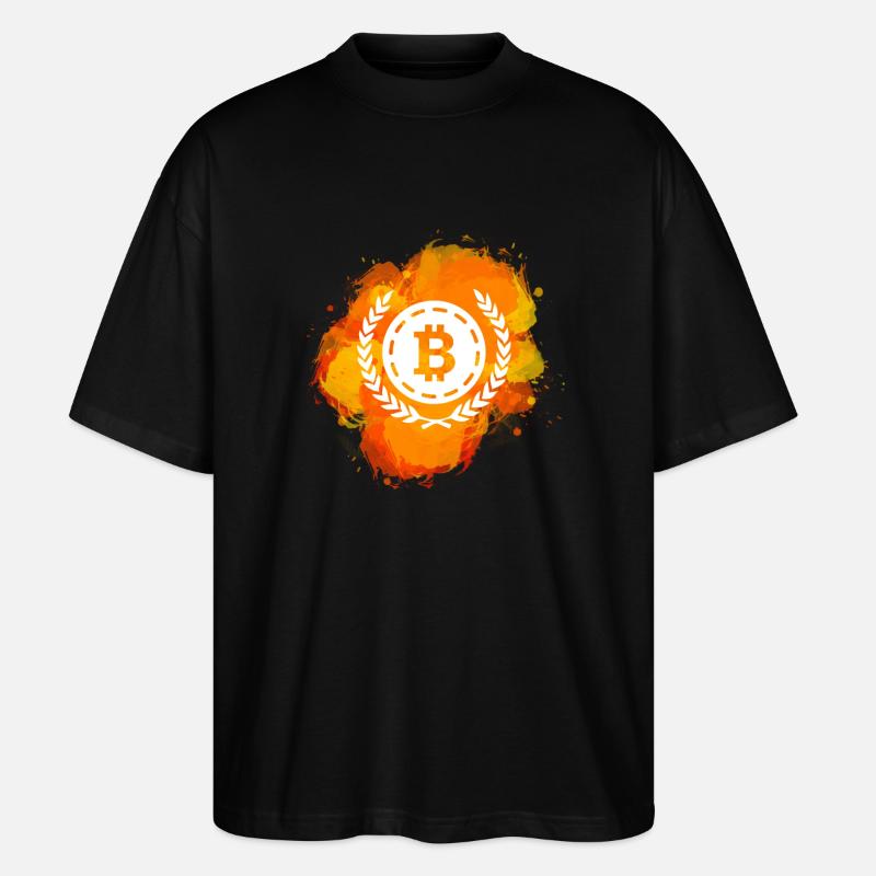 Bitcoin Crypto Cryptocurrency Splash - T-shirt bio Blaster 2.0 coupe oversize Stanley/Stella Unisexe - noir