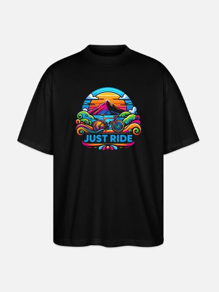 Just Ride Bicycle - Stanley/Stella Oversized Unisex Organic T-shirt Blaster 2.0 - black