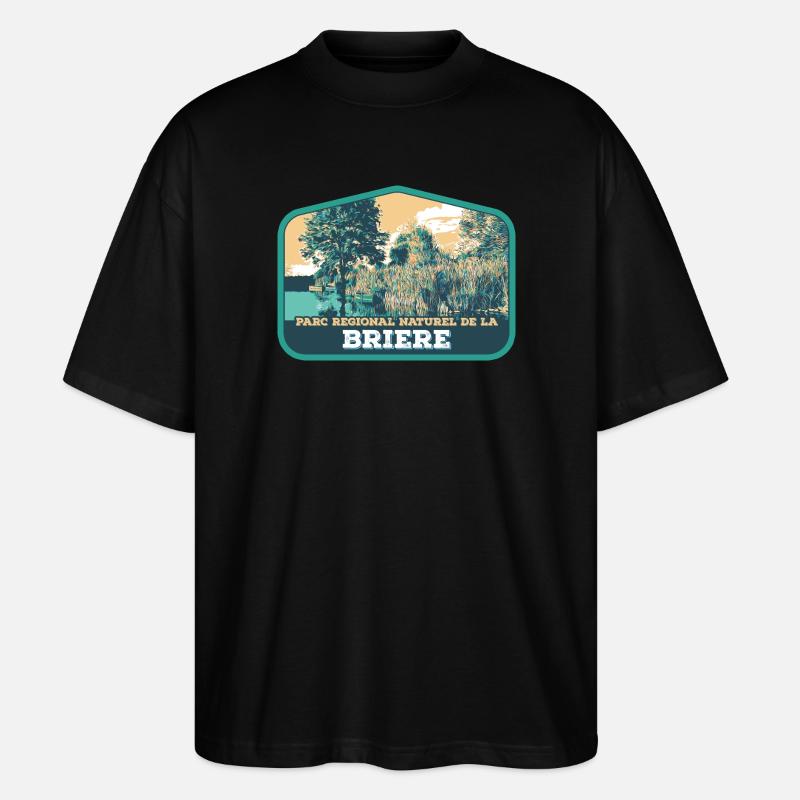 Brière Landscape Badge: Authentische Natur - Stanley/Stella Oversized Unisex Bio T-Shirt Blaster 2.0 - Schwarz