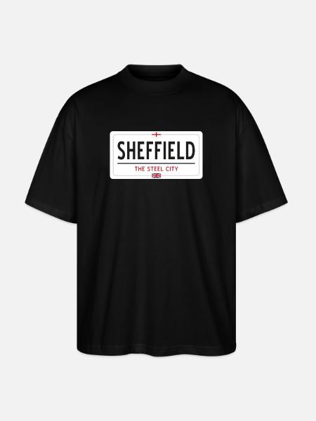 Sheffield town sign - Stanley/Stella Oversized Unisex Organic T-shirt Blaster 2.0 - black