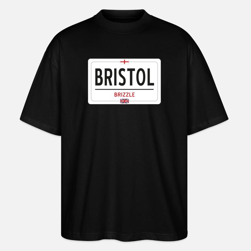 Bristol town sign - Stanley/Stella Oversized Unisex Organic T-shirt Blaster 2.0 - black