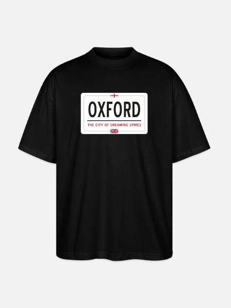 Oxford town sign - Stanley/Stella Oversized Unisex Organic T-shirt Blaster 2.0 - black