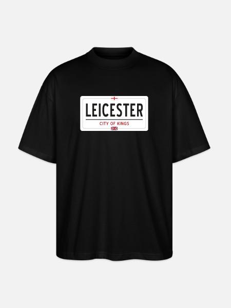 Leicester town sign - Stanley/Stella Oversized Unisex Organic T-shirt Blaster 2.0 - black