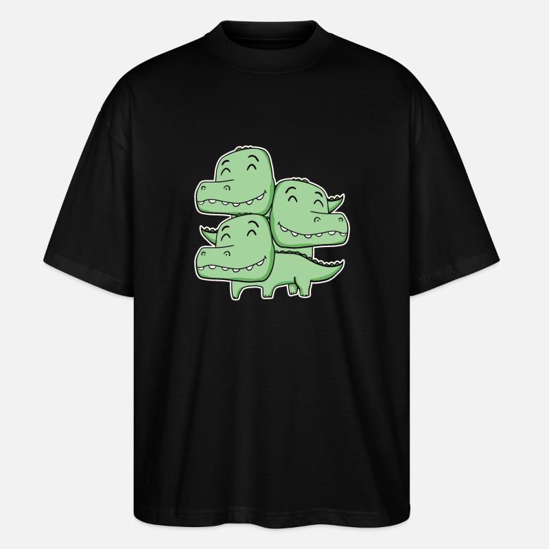 Korkodil Motiv - Stanley/Stella Oversized Unisex Bio T-Shirt Blaster 2.0 - Schwarz