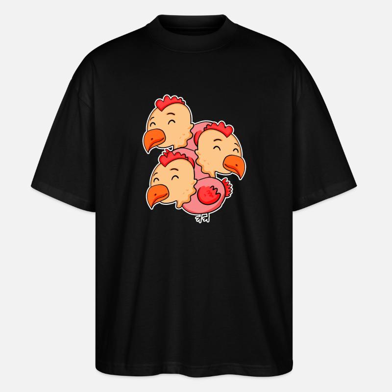 Poulets mignons - Motif de poulet - T-shirt bio Blaster 2.0 coupe oversize Stanley/Stella Unisexe - noir