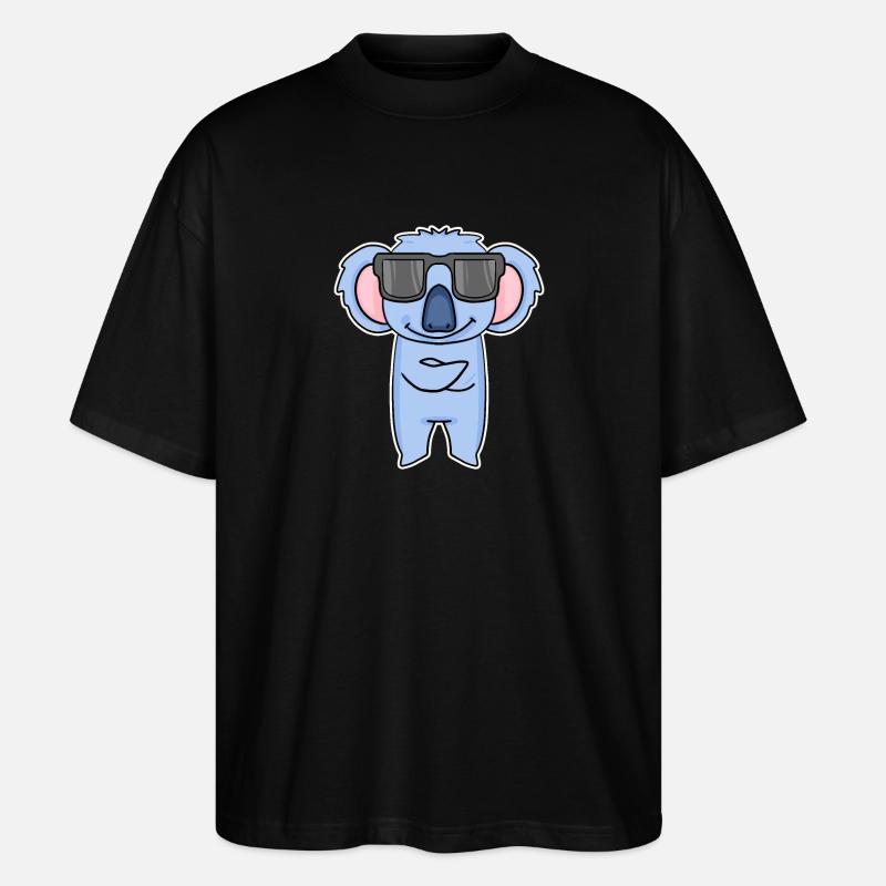 Koala mit Brille - Stanley/Stella Oversized Unisex Bio T-Shirt Blaster 2.0 - Schwarz