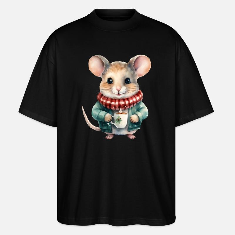 Kuschelmäuschen Wintertee - Stanley/Stella Oversized Unisex Bio T-Shirt Blaster 2.0 - Schwarz