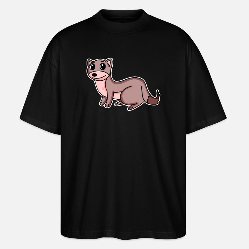 Motif de belette - T-shirt bio Blaster 2.0 coupe oversize Stanley/Stella Unisexe - noir