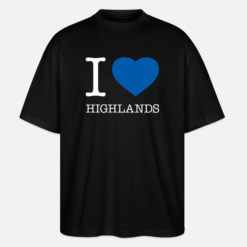 I LOVE HIGHLANDS - Stanley/Stella Oversized Unisex Bio T-Shirt Blaster 2.0 - Schwarz