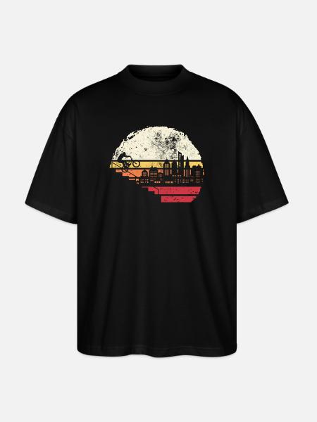 City Skyline Sunset - Stanley/Stella Oversized Unisex Organic T-shirt Blaster 2.0 - black