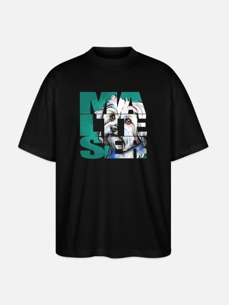 Malteser Portrait - Stanley/Stella Oversized Unisex Bio T-Shirt Blaster 2.0 - Schwarz