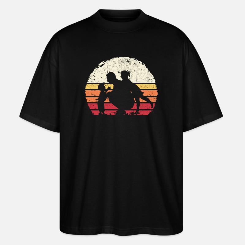 Silhouette Trio Coucher de Soleil - T-shirt bio Blaster 2.0 coupe oversize Stanley/Stella Unisexe - noir