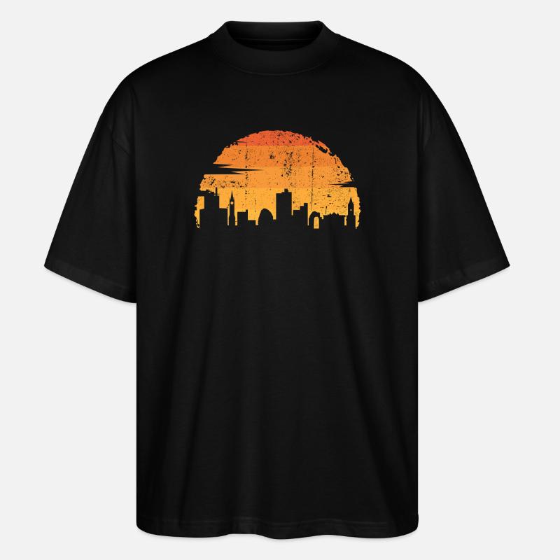 Sunset City Silhouette - Stanley/Stella Oversized Unisex Bio T-Shirt Blaster 2.0 - Schwarz
