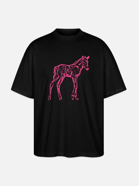 Cheval rose rose - T-shirt bio Blaster 2.0 coupe oversize Stanley/Stella Unisexe - noir