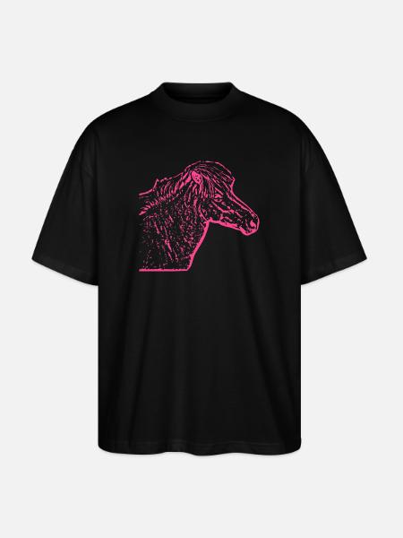 Cheval rose rose - T-shirt bio Blaster 2.0 coupe oversize Stanley/Stella Unisexe - noir