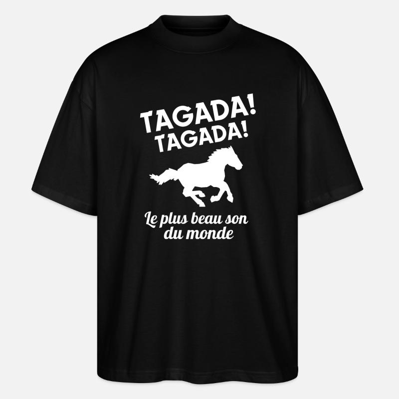 cheval, équitation, centre équestre - T-shirt bio Blaster 2.0 coupe oversize Stanley/Stella Unisexe - noir