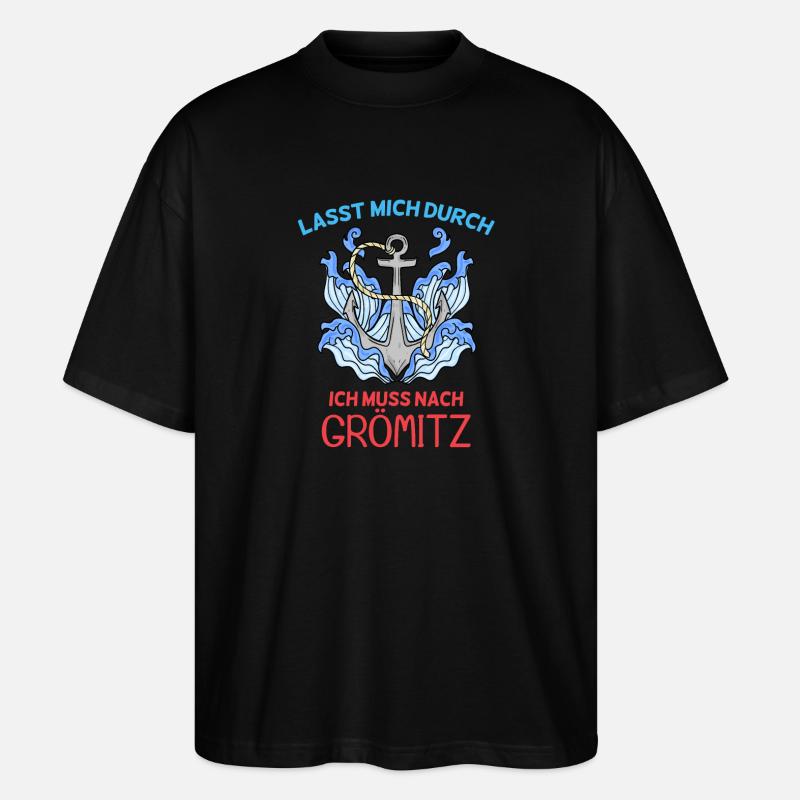 Grömitz Spruch - Stanley/Stella Oversized Unisex Bio T-Shirt Blaster 2.0 - Schwarz