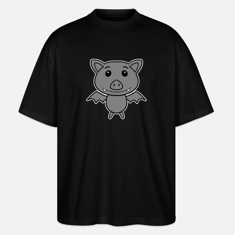 Fledermaus - Stanley/Stella Oversized Unisex Bio T-Shirt Blaster 2.0 - Schwarz