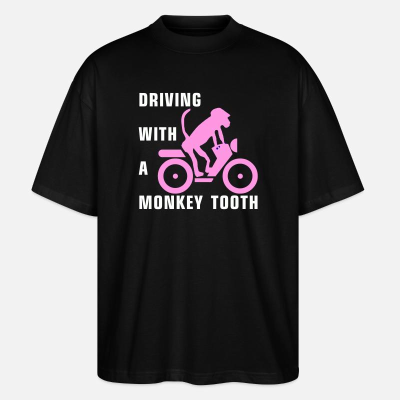 Driving with a monkey tooth - Affenzahn - Stanley/Stella Oversized Unisex Bio T-Shirt Blaster 2.0 - Schwarz