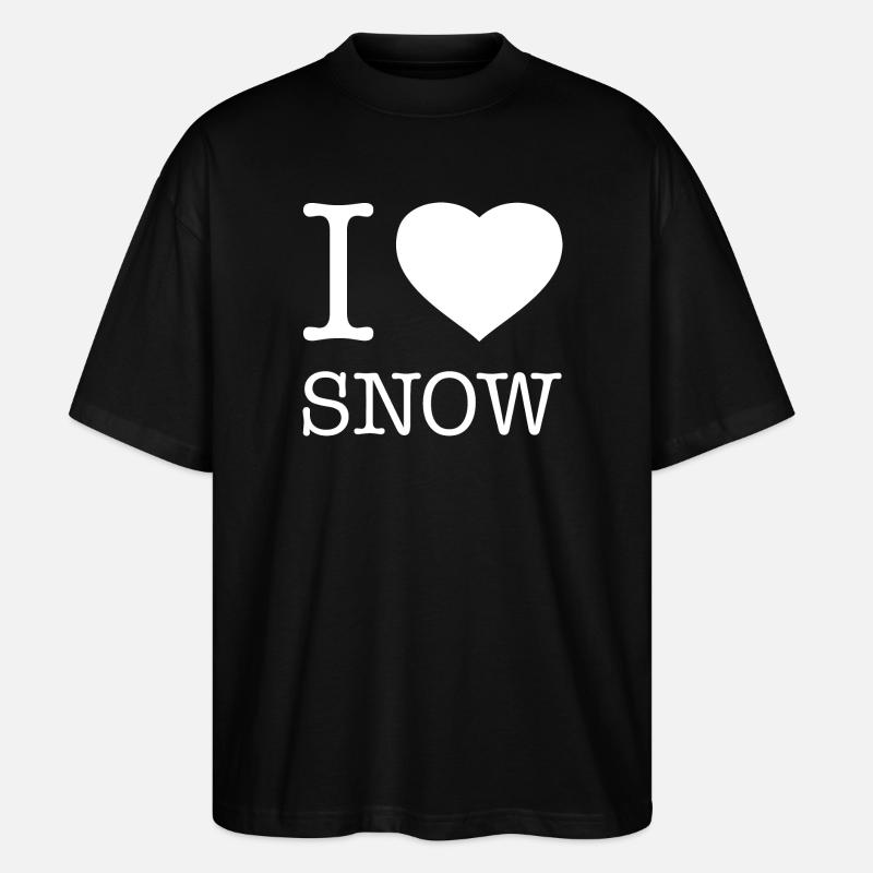 I LOVE SNOW - Stanley/Stella Oversized Unisex Bio T-Shirt Blaster 2.0 - Schwarz