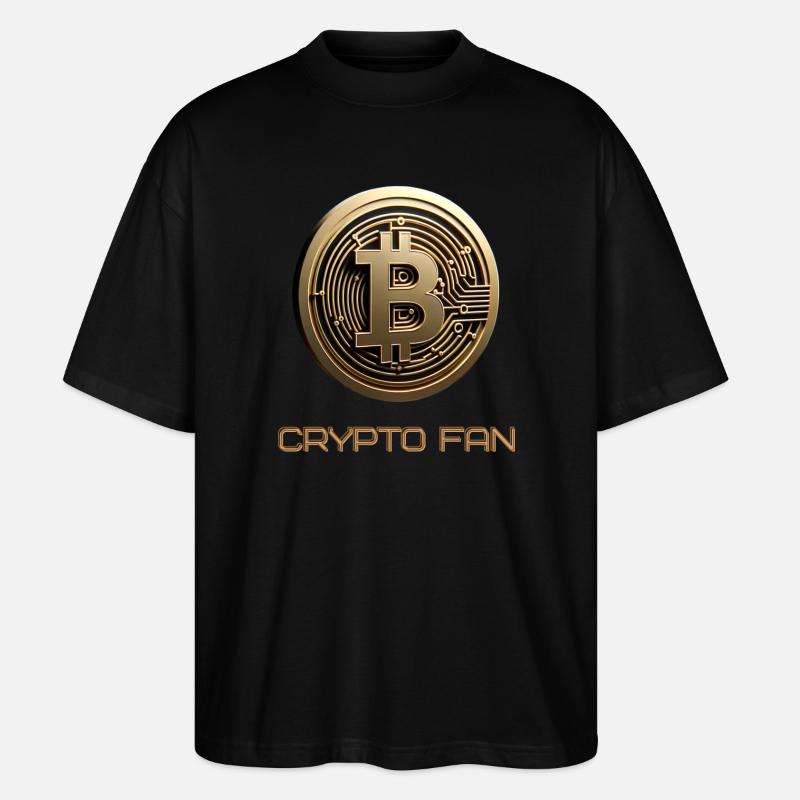 Bitcoin 3D Kryptowährung - Stanley/Stella Oversized Unisex Bio T-Shirt Blaster 2.0 - Schwarz