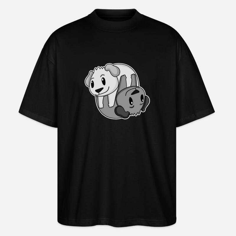 Chien de signe Yin Yang - T-shirt bio Blaster 2.0 coupe oversize Stanley/Stella Unisexe - noir