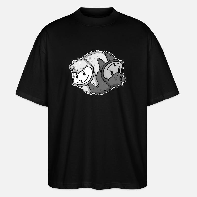 Yin Yang Alpaca - Stanley/Stella Oversized Unisex Organic T-shirt Blaster 2.0 - black