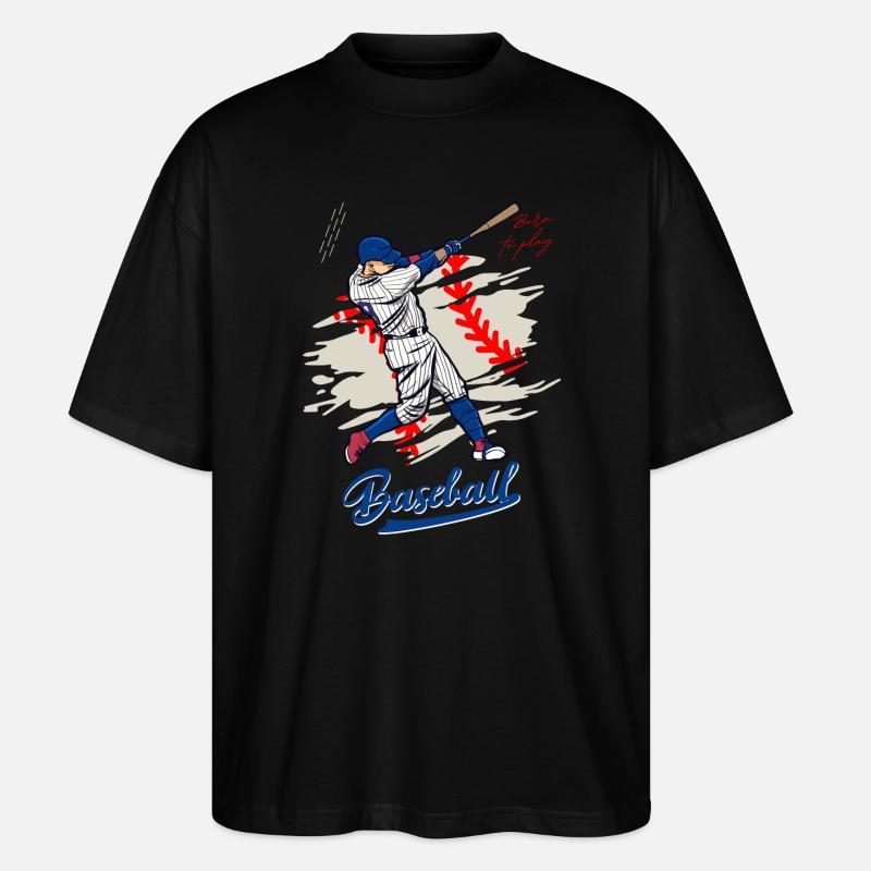 Dynamic Baseball Swing Illustration - Stanley/Stella Oversized Unisex Organic T-shirt Blaster 2.0 - black