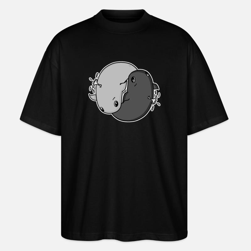 Baleines Yin Yang - T-shirt bio Blaster 2.0 coupe oversize Stanley/Stella Unisexe - noir
