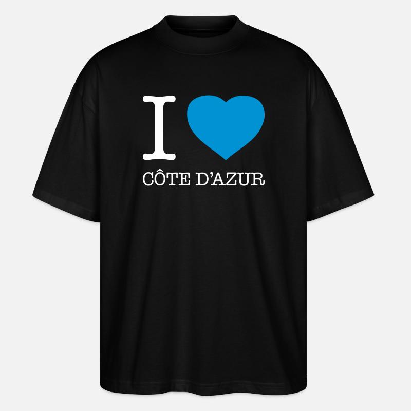 I LOVE COTE DAZUR - Stanley/Stella Oversized Unisex Organic T-shirt Blaster 2.0 - black