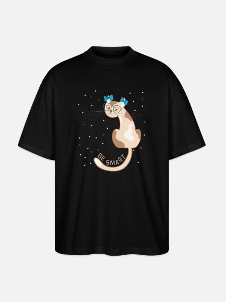 Cat, be smart - Stanley/Stella Oversized Unisex Organic T-shirt Blaster 2.0 - black
