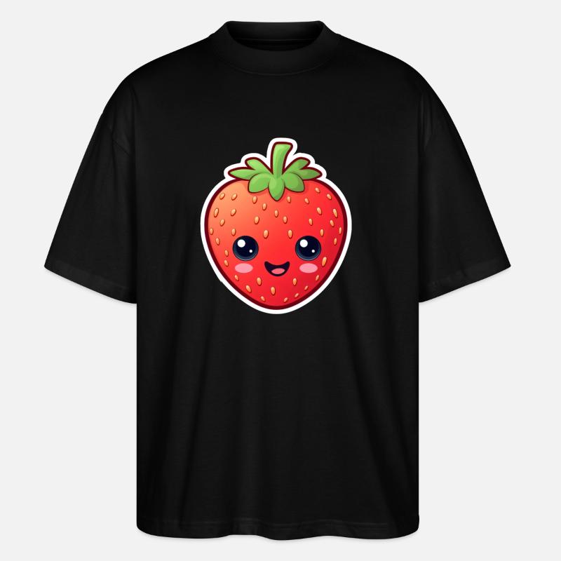 Anime Erdbeere - Stanley/Stella Oversized Unisex Bio T-Shirt Blaster 2.0 - Schwarz
