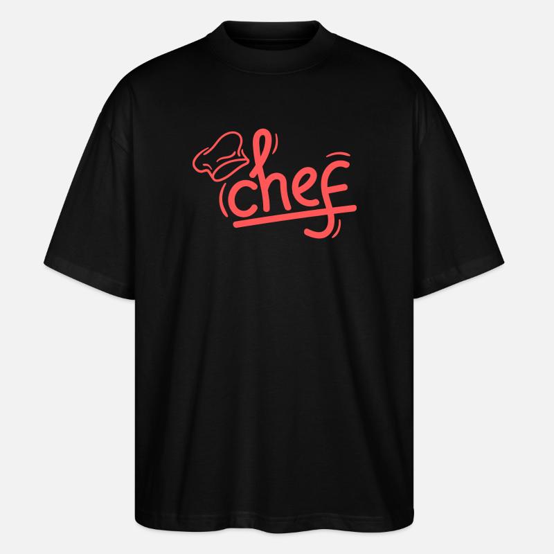 Red Chef Sketch Elegant - Stanley/Stella Oversized Unisex Bio T-Shirt Blaster 2.0 - Schwarz