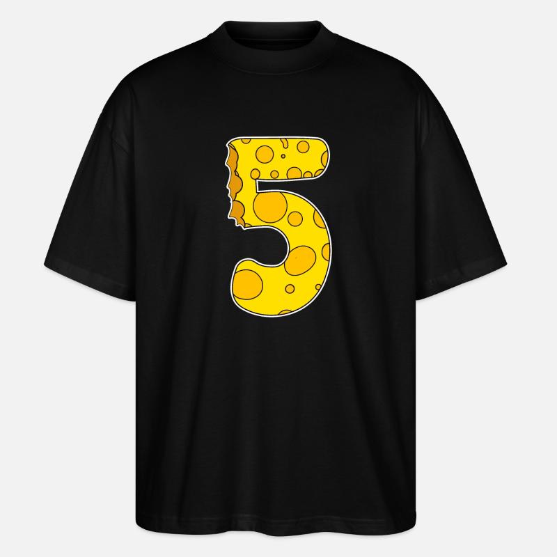 Number 5 - Five - Stanley/Stella Oversized Unisex Organic T-shirt Blaster 2.0 - black