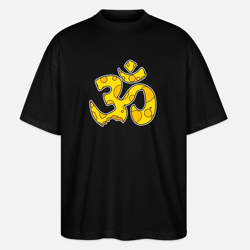 Käse OM Zeichen Symbol Meditation - Stanley/Stella Oversized Unisex Bio T-Shirt Blaster 2.0 - Schwarz