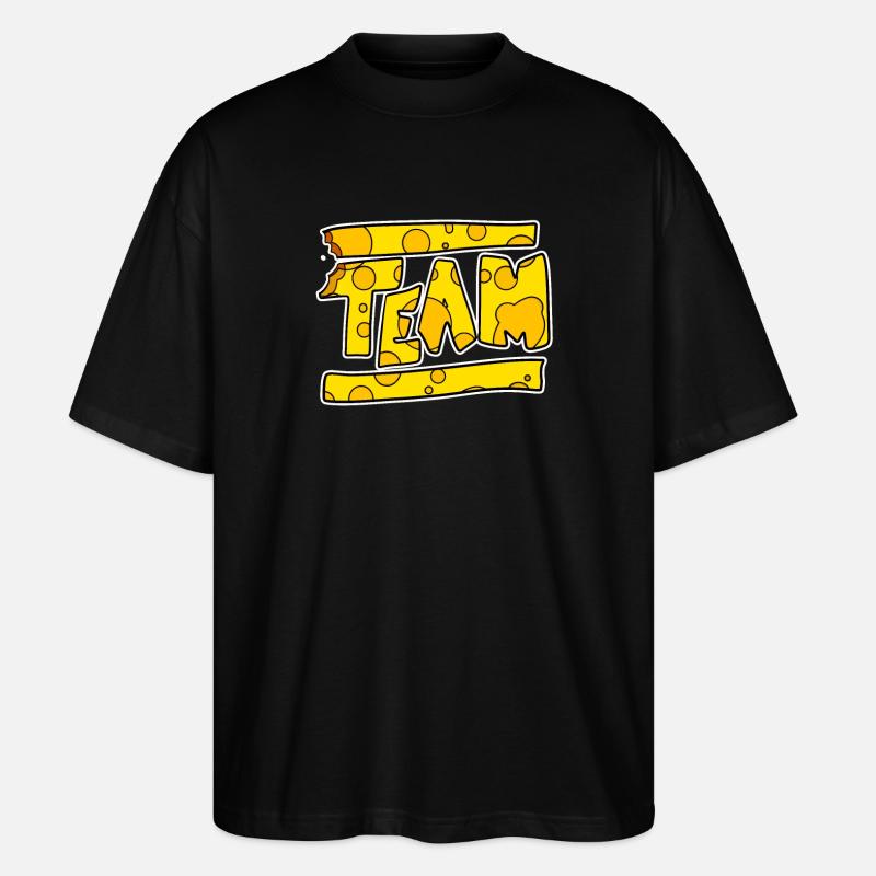 Team Käse Mannschaft Crew - Stanley/Stella Oversized Unisex Bio T-Shirt Blaster 2.0 - Schwarz