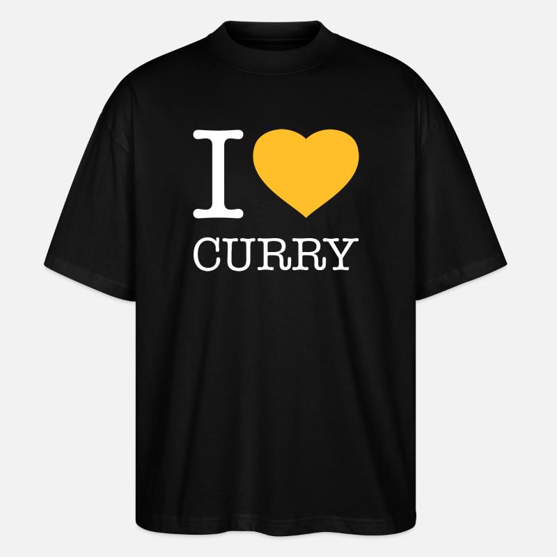 I LOVE CURRY - Stanley/Stella Oversized Unisex Bio T-Shirt Blaster 2.0 - Schwarz